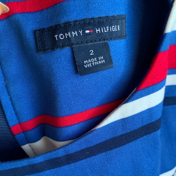 STRIPED RED-WHITE-BLUE A-LINE DRESS WITH POCKETS - Picture 4 of 4